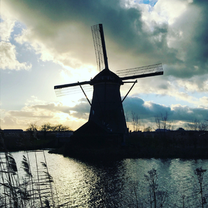 Windmill=Holland, sunset