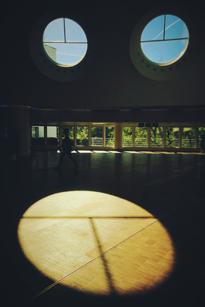 Light and shadow creating circles in Basel