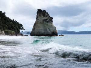 The impressive Rock at cathedral cove