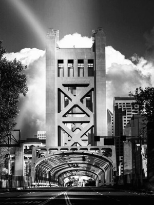 Black and white modern bridge