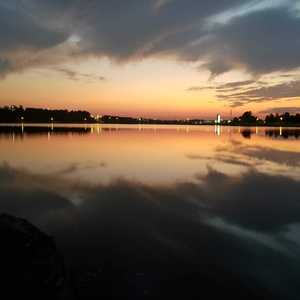 The lake at sunset