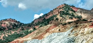 Sulfide and Mineral mountainside in Bisbee Arizona