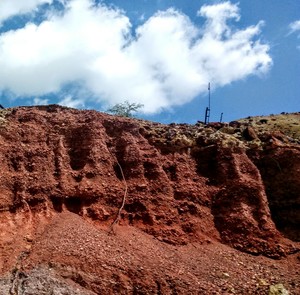 Sulfure and mineral mountainside in Historic Bisbee Arizona