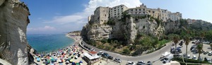 Panoramic view of the city of Tropea in Calabria Italy