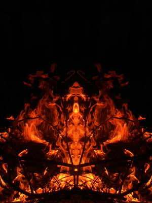 Mirrored fire in the dead of night
