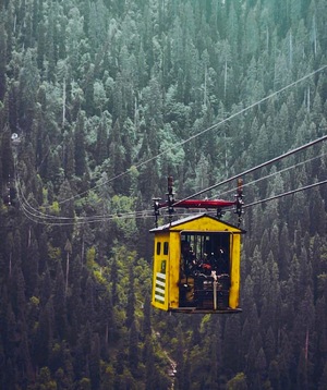 Beautiful seen of a chairlift in Abbottabad
