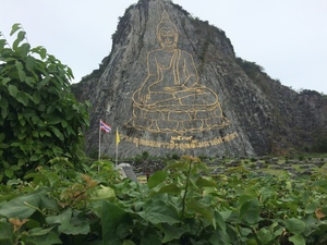 Buddha painting on the mountain in Thailand
