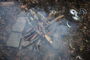 Camping fire In the forest