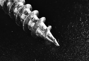 Macro photo of end of screw