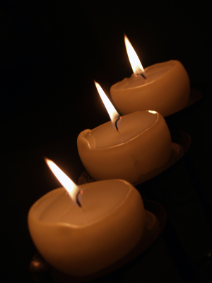 a candle burning