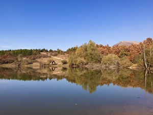 Mountain landscape reflection on the lake