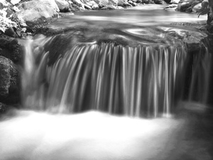 Black and white waterfall photo
