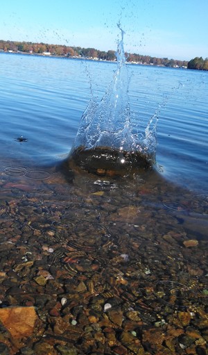 Splash in clear water