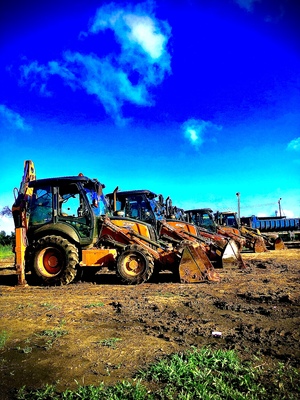 Excavators ready for the job