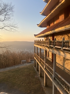 the pagoda and a early morning sunrise