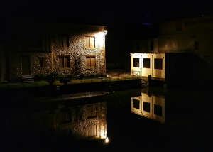 A French winter evening over the mill pond