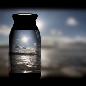 A home made photo of Ilfracombe beach in a bottle.