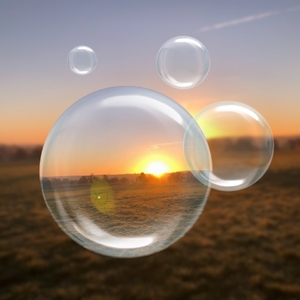 morning sunrise with a few bubbles to enhance the picture
