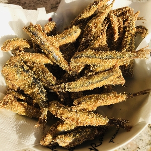 fried fish with corn crust