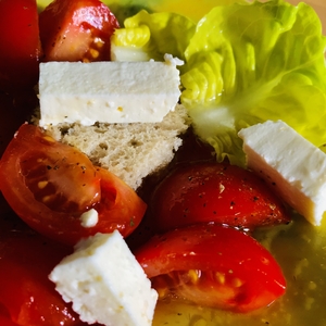 Tomatoes and cheese salad