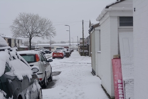 cars, snow, street