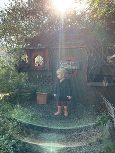 Girl in an enchanted forest in Cambria, CA.