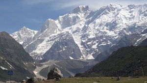 snow capped mountain range of Great Himalaya