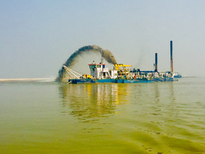 Dredging activity in River Ganga