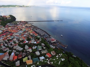 sky view of part of the town St George’s Grenada