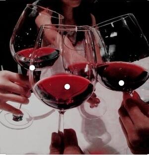 Four glasses of red wine