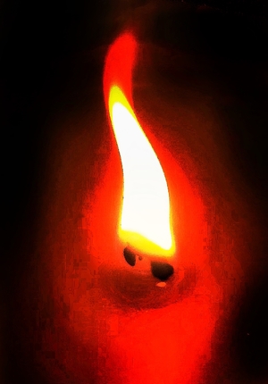 orange flame candle
