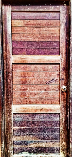 old wooden doors in the container house