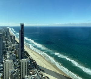Surfers Paradise, golden beaches, view from above.