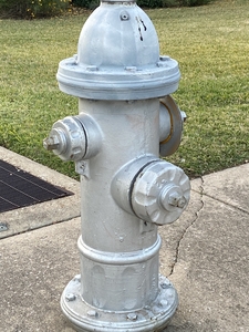 Silver fire hydrant