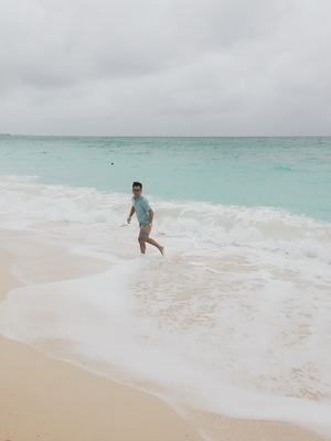 Running on the beach Cayman Islands