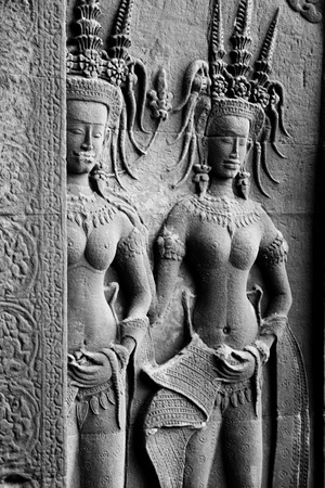 Cambodia angel sculpture in Angor Wat