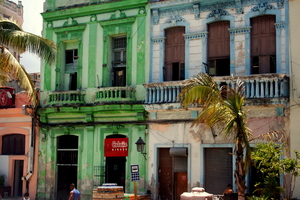 Coloured facades at Havana Cuba