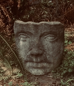 statue of face outside