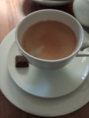 Cup of coffee with chocolate