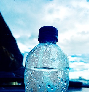 blue H2O bottle