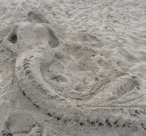 Mermaid sand sculpture
