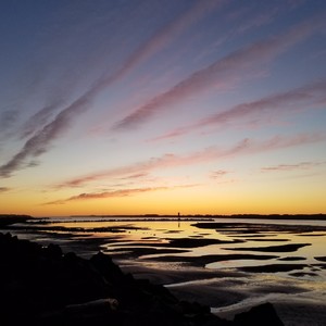 Low tide Beach sunset