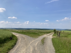 Countryside Crossroad Panorama View