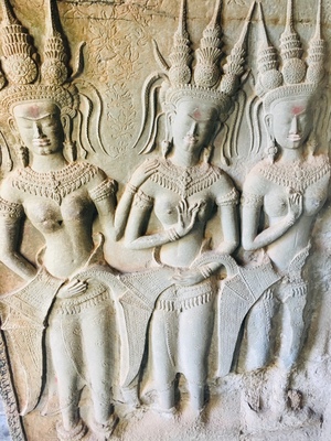 Apsara scripture in Angkor Wat.
