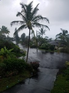 Tropical rain over the village
