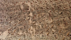 ancient hieroglyphs in the Tutankhamen tomb in Egypt