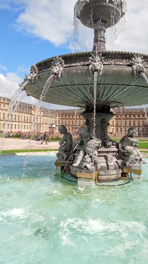 Fountain on Plaza of Stuttgart