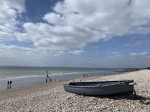 Boat on the beach at sea Sussex