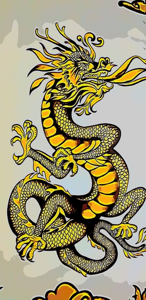 Golden beautiful dragon