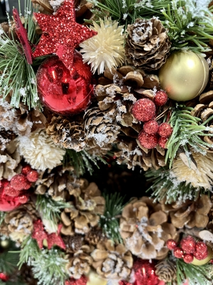 Close-up of a Christmas wreath